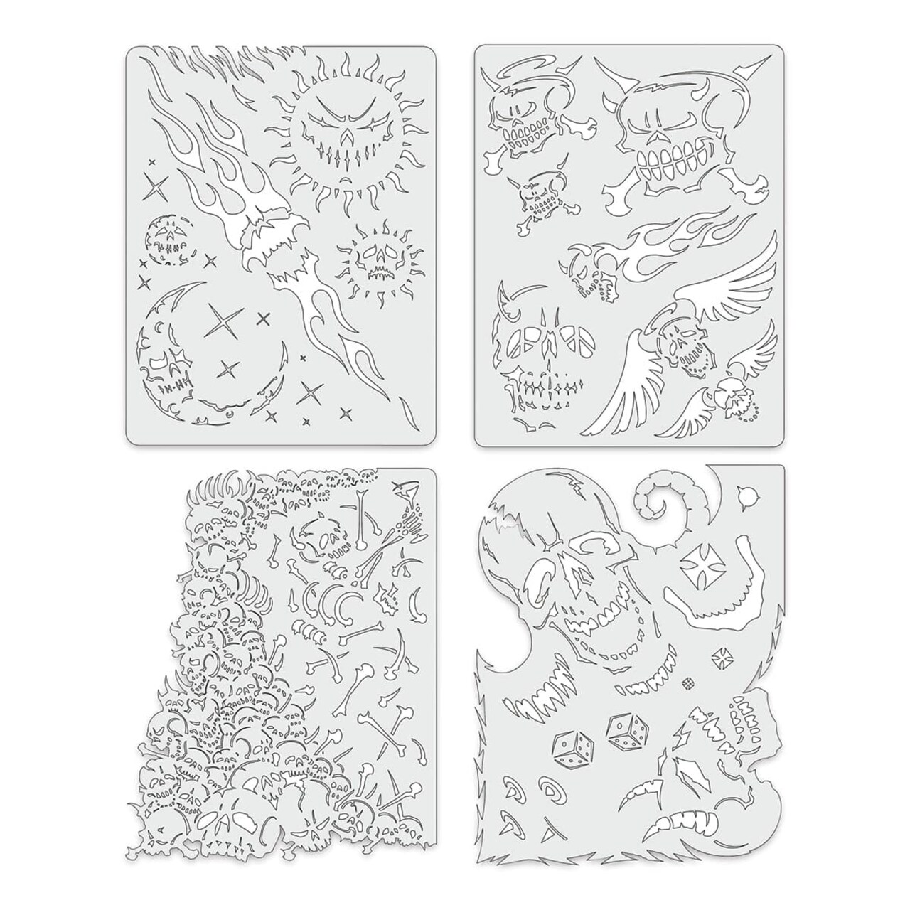Iwata Artool Freehand Template - Set of 4, Son of Skull Master Mini